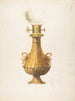 Project van gaslamp met gouden voet en glazen bol - Gérard — weergave van het kunstwerk