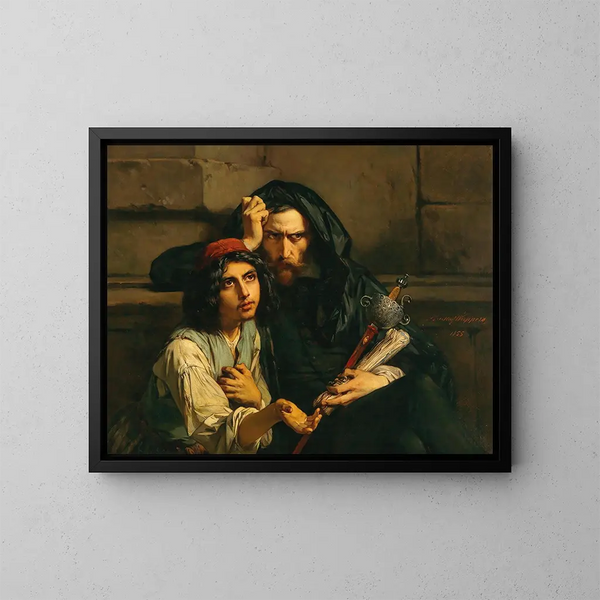 Portret van Lus de Cames en zijn chef - Gustaf Wappers — ingelijst kunstwerk aan de muur