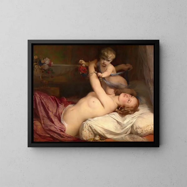 Jonge moeder met kind - Gustaf Wappers — ingelijst kunstwerk aan de muur