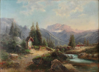 Gustav Barbarini - Bachlandschaft mit Figurenstaffage.webp