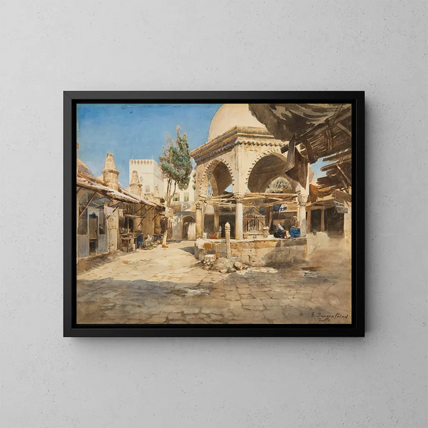 Een Jaffa-put - Gustav Bauernfeind — ingelijst kunstwerk aan de muur