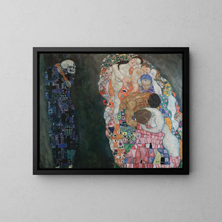 Reproductie van het schilderij De Dood en het Leven - Gustav Klimt