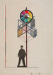 Conception pour un stand à l'entrée d'une exposition des travaux des étudiants du cours de base de VKhUTEMAS - Gustav Klutsis — weergave van het kunstwerk