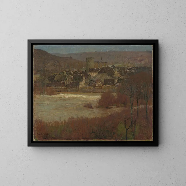Besigheim aan de Neckar - Gustav Schönleber — ingelijst kunstwerk aan de muur