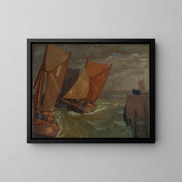 van Vlissingen haveningang - Gustav Schönleber — ingelijst kunstwerk aan de muur