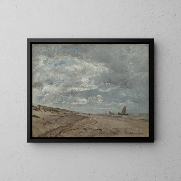 Strand van Scheveningen - Gustav Schönleber — ingelijst kunstwerk aan de muur