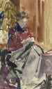 Portret van de vrouw van de kunstenaar - Gustav Schrägle — weergave van het kunstwerk