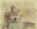 Vrouw die breit - Gustav Schrägle — weergave van het kunstwerk