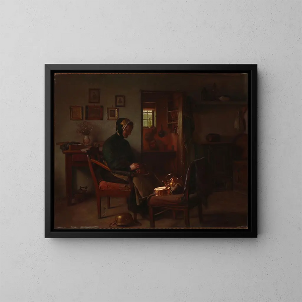 van de kippen van Kobbertjet - Gustav Vermehren — ingelijst kunstwerk aan de muur