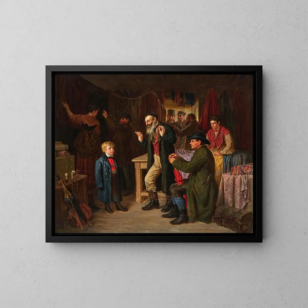 L'essayage du manteau - Gustav Zafaurek — ingelijst kunstwerk aan de muur