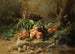 Pêches et panier de raisins dans un sous-bois - Gustave-Émile Couder — weergave van het kunstwerk