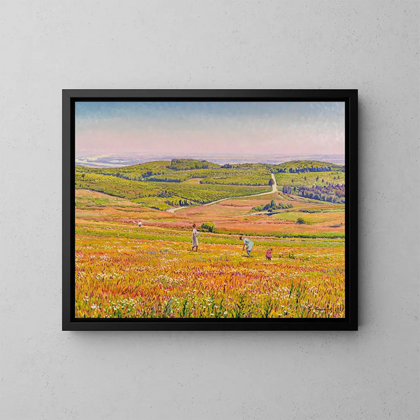 De bloemen plukken - Gustave Cariot — ingelijst kunstwerk aan de muur
