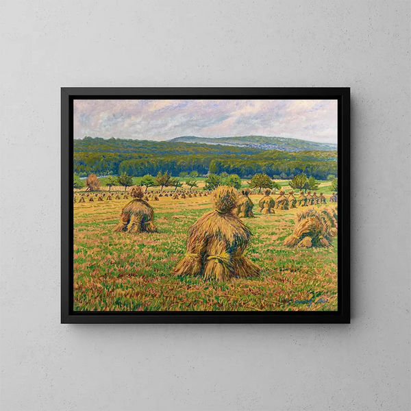 De hooibergen - Gustave Cariot — ingelijst kunstwerk aan de muur