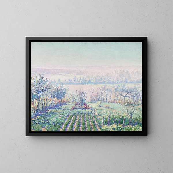 Landschap in de ochtendmist - Gustave Cariot — ingelijst kunstwerk aan de muur