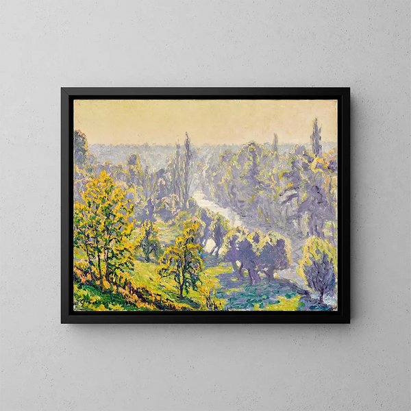 Prigny, ochtendherfst aan de Yerres - Gustave Cariot — ingelijst kunstwerk aan de muur