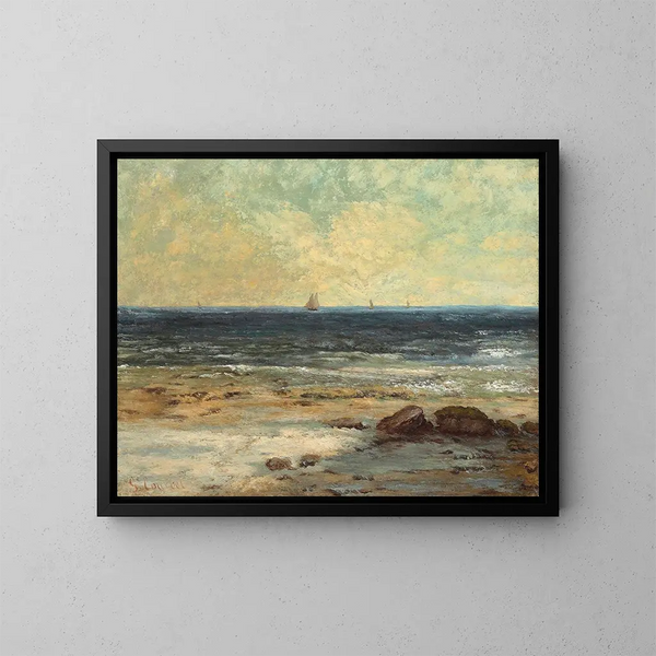 Bords de la mer à Palavas - Gustave Courbet — ingelijst kunstwerk aan de muur