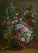 Bloemenboeket in een vaas - Gustave Courbet — weergave van het kunstwerk