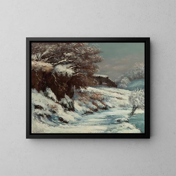 Sneeuweffect - Gustave Courbet — ingelijst kunstwerk aan de muur