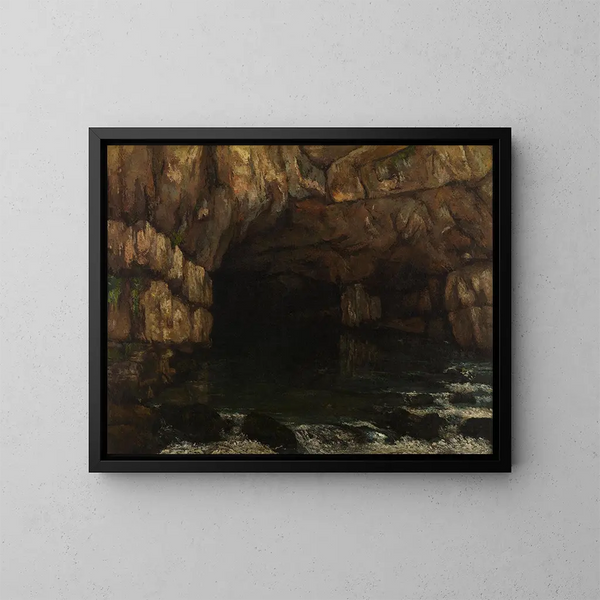 De bron van de Loue - Gustave Courbet — ingelijst kunstwerk aan de muur