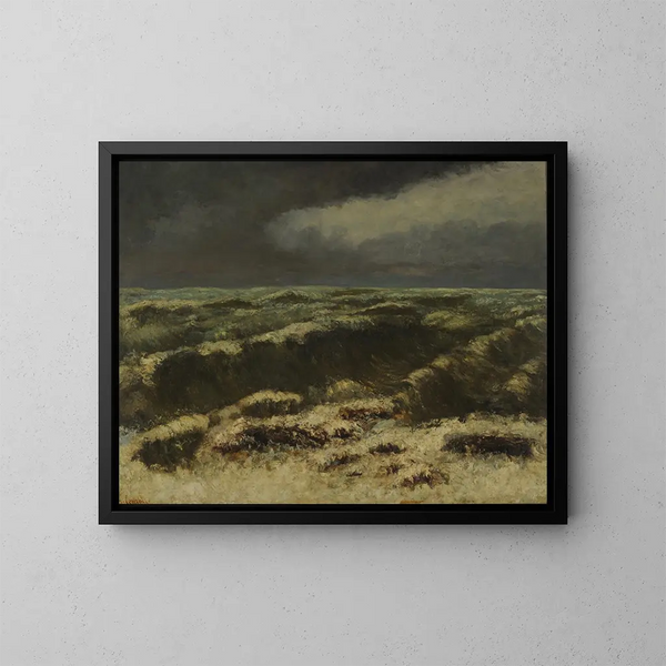 Stormachtige zee - Gustave Courbet — ingelijst kunstwerk aan de muur