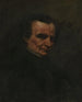 Portret van de componist Hector Berlioz - Gustave Courbet — weergave van het kunstwerk