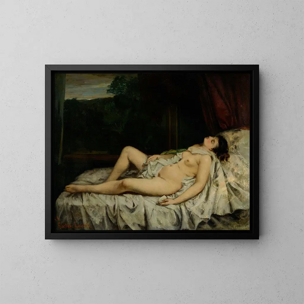 Nu endormi - Gustave Courbet — ingelijst kunstwerk aan de muur