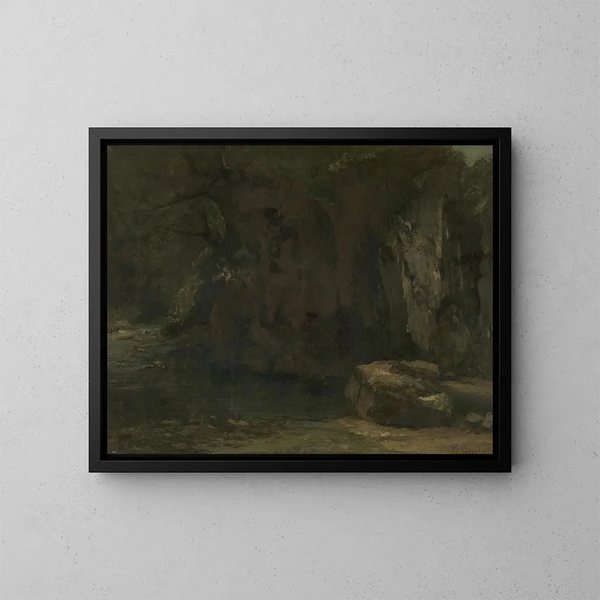 De kliffen van de Loue - Gustave Courbet — ingelijst kunstwerk aan de muur