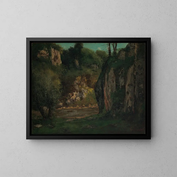 Het verborgen beekje - Gustave Courbet — ingelijst kunstwerk aan de muur