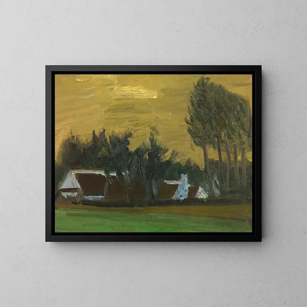 Landschap met Italiaanse zwarte populieren - Gustave De Smet — ingelijst kunstwerk aan de muur