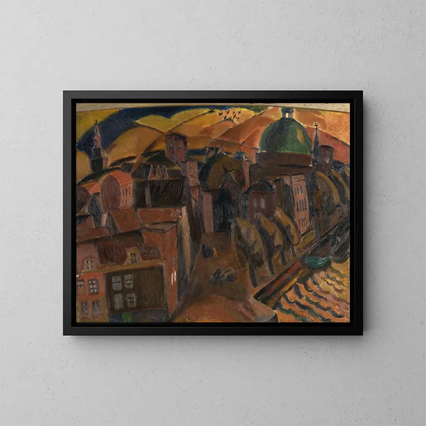 L'église du Dôme Vert à Amsterdam - Gustave De Smet — ingelijst kunstwerk aan de muur
