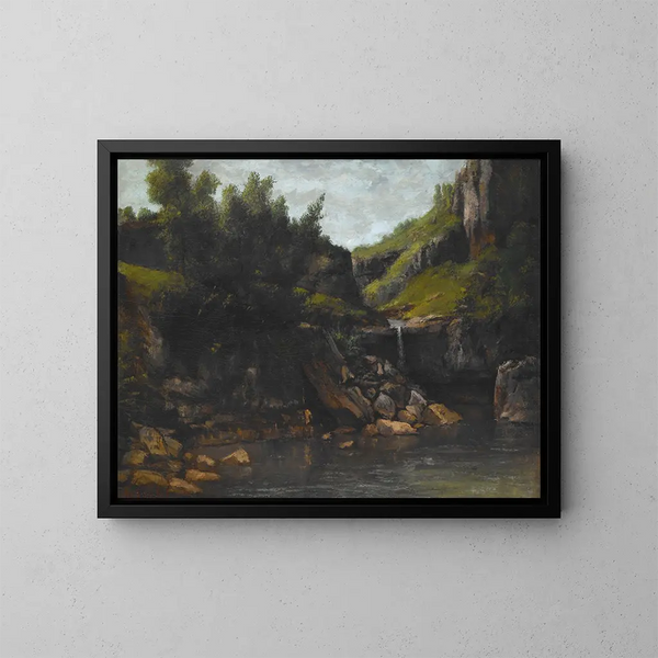 Cascades in een rotsachtig landschap - Gustave Doré — ingelijst kunstwerk aan de muur