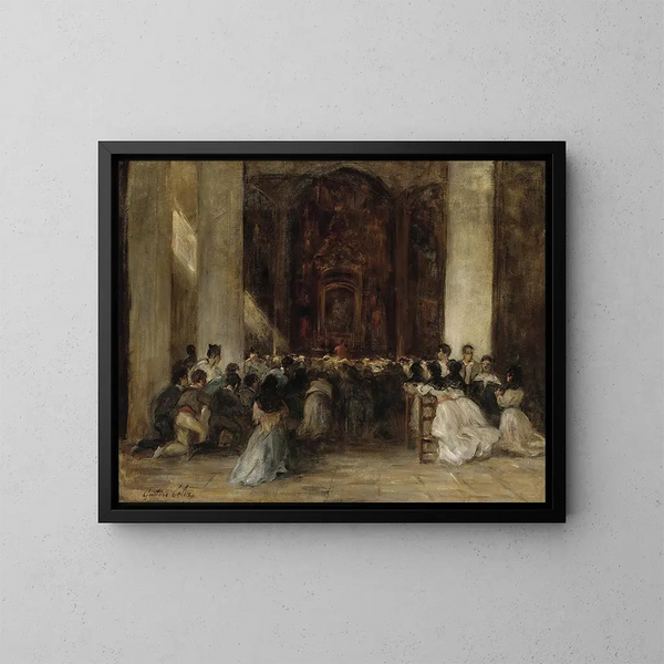 Messe - Gustave Henri Colin — ingelijst kunstwerk aan de muur