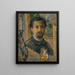 Self-portrait with statuette - Gustave Loiseau — framed artwork on a wall