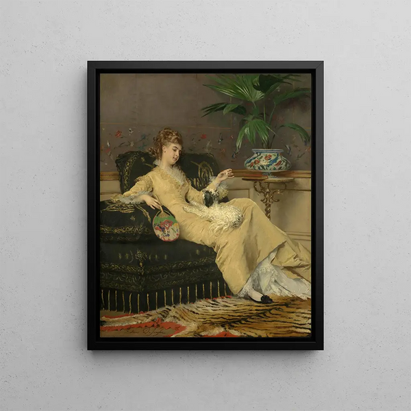 Gustave Lonard de Jonghe - Woman in yellow.webp
