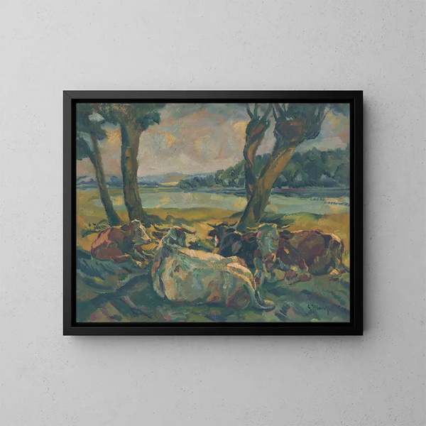 Koeien in rust - Gustav Mahler — ingelijst kunstwerk aan de muur