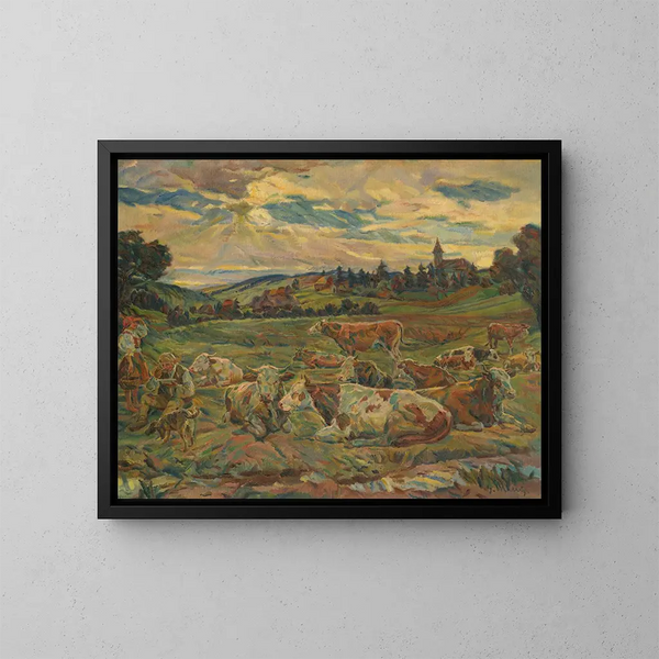 Eetgebeuren van een herder - Gustav Mahler — ingelijst kunstwerk aan de muur