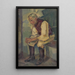 Study of an Old Man Sitting - Gustav Mahler — framed artwork on a wall