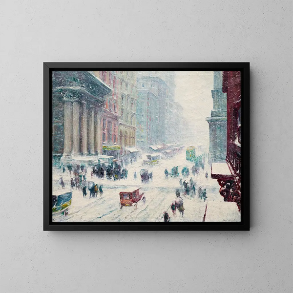 Fifth Avenue in de winter - Guy Carleton Wiggins — ingelijst kunstwerk aan de muur
