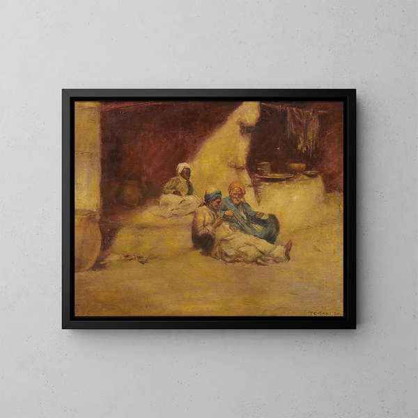 Straatscène in Oosterse stijl - Gyula Tornai — ingelijst kunstwerk aan de muur