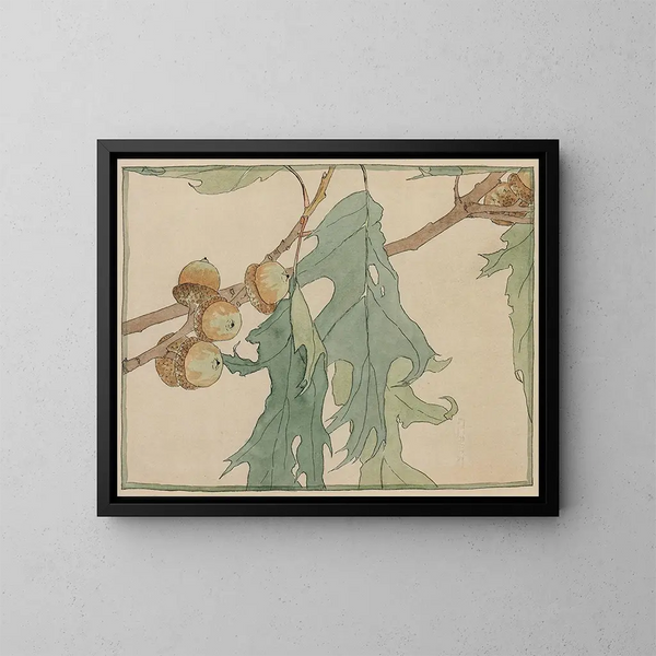 Eikenhout en eikels - Hannah Borger Overbeck — ingelijst kunstwerk aan de muur