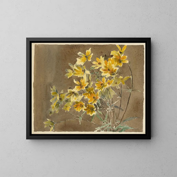 Fleur jaune et orange - Hannah Borger Overbeck — ingelijst kunstwerk aan de muur