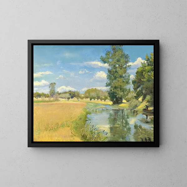 Flux door een zomers landschap - Hans Andersen Brendekilde — ingelijst kunstwerk aan de muur