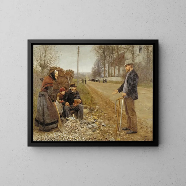 Mensen aan de rand van de weg - Hans Andersen Brendekilde — ingelijst kunstwerk aan de muur