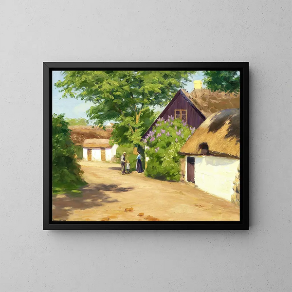 Zomerdag op het dorp - Hans Andersen Brendekilde — ingelijst kunstwerk aan de muur