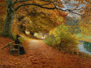 Hans Andersen Brendekilde - Wooded Path In Autumn.webp