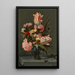 Fleurs dans un vase en verre sur un rebord - Hans Bollongier — ingelijst kunstwerk aan de muur