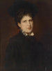 Portret van een vrouw met hoed - Hans Canon — weergave van het kunstwerk