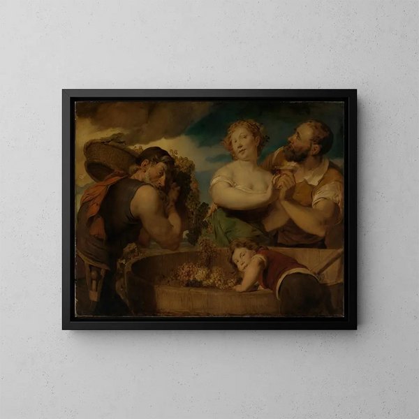 La vendange - Hans Canon — ingelijst kunstwerk aan de muur