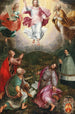 De Transfiguratie van Christus op de berg Tabor met de profeten Elia en Mozes, de heiligen Johannes, Petrus en Jacobus, en de schenker Jacob Rassler - Hans Caspar Memberger — weergave van het kunstwerk