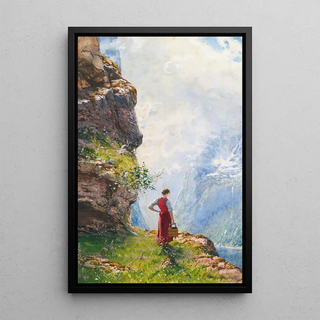 Hans Dahl - A Young Girl By A Fjord.webp